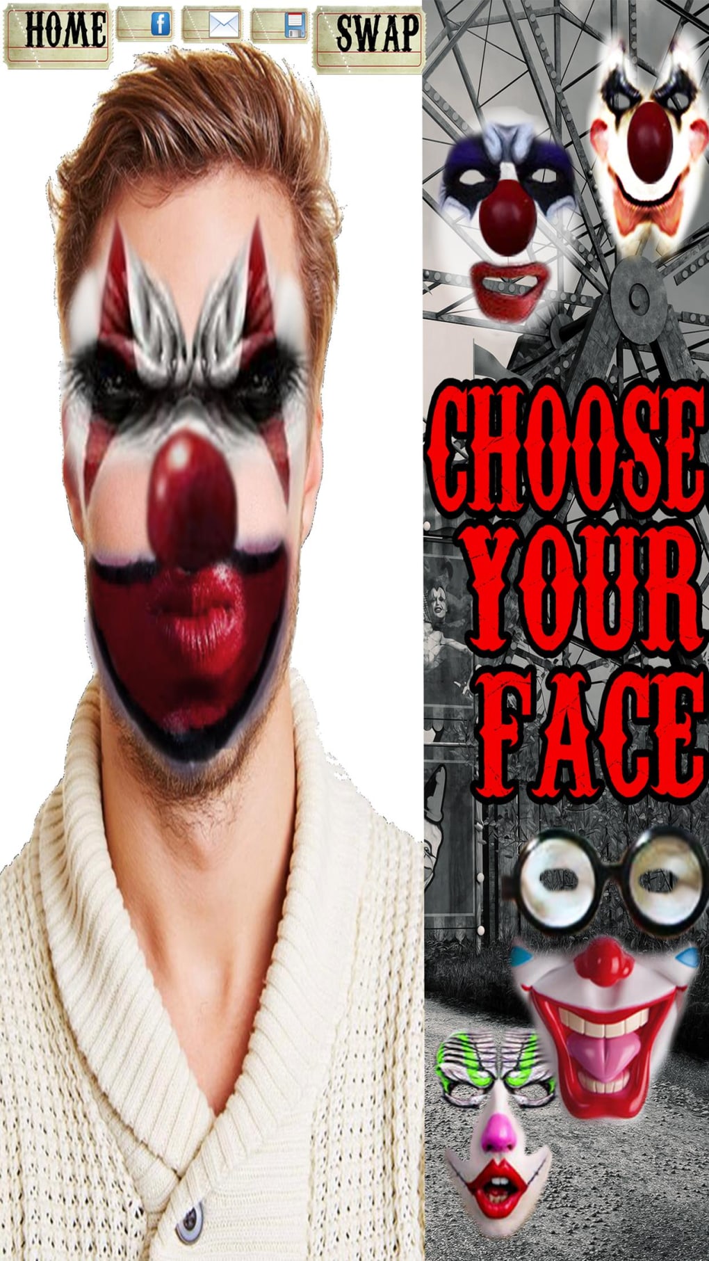 Clown Face - Scary Face Booth for iPhone - Download