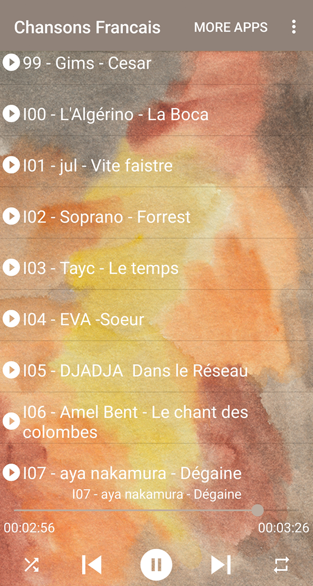 Android Için Chansons Françaises Sans Net - İndir