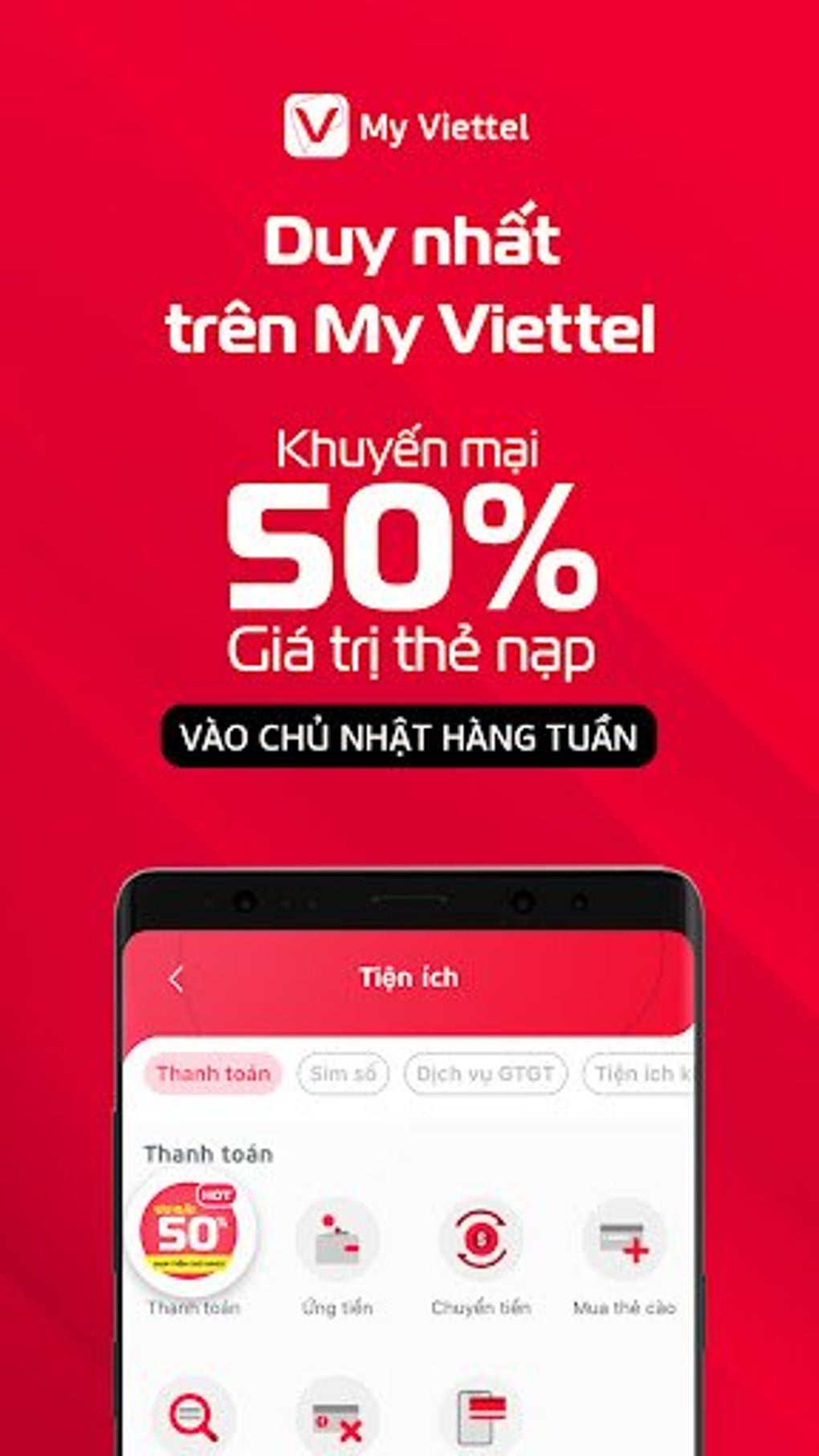 My Viettel ưu đãi 50% nạp tiền APK для Android — Скачать