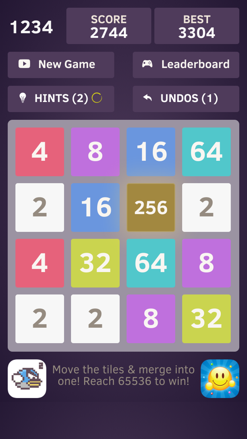 1234 - Number tiles merge puzzle game free для iPhone — Скачать