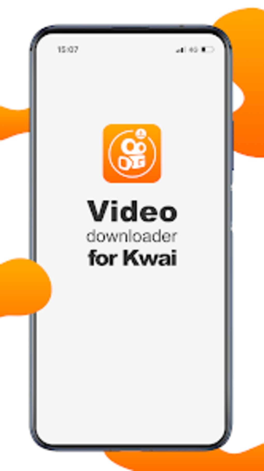 Kwai app on smartphone screen on orange background. Social media