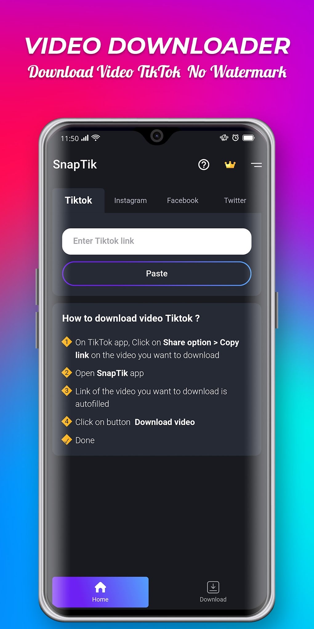 Android i in snaptik tiktok downloader ndir