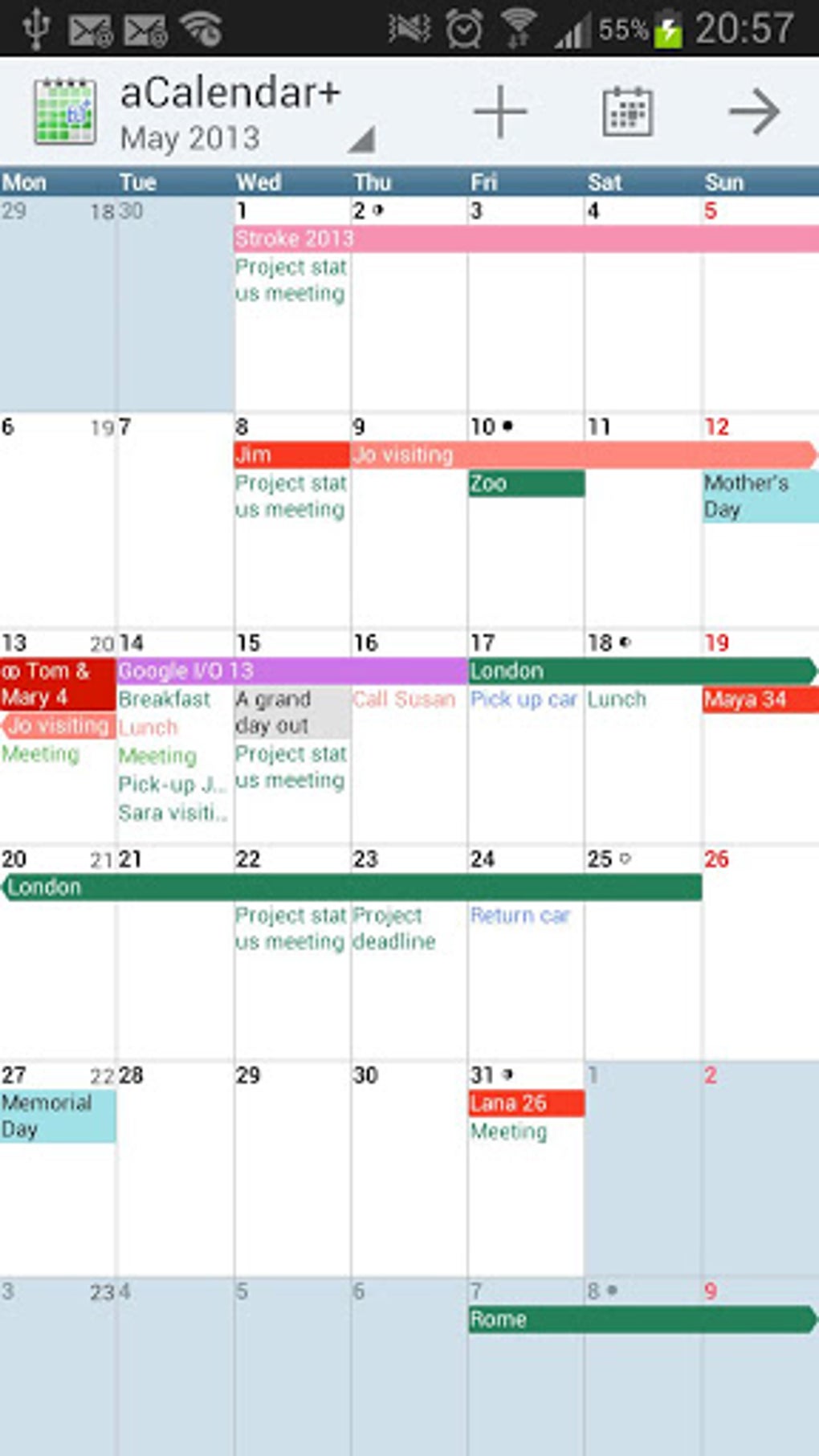 acalendar plus vs today calendar pro