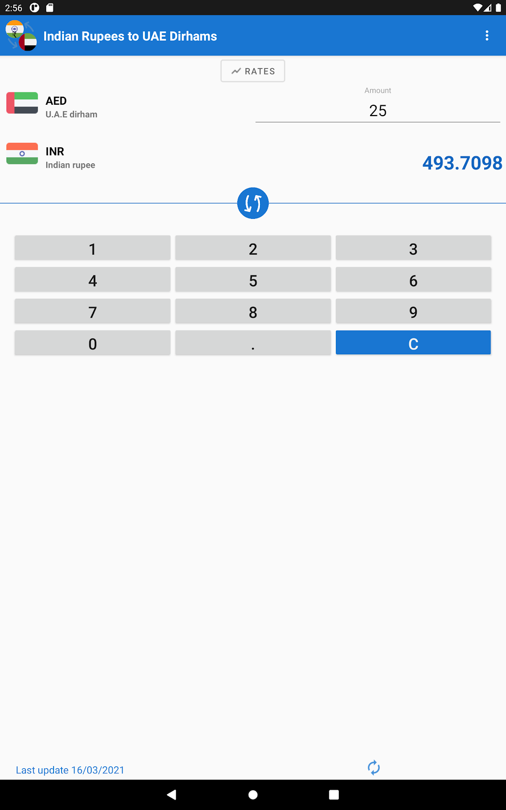 Indian Rupee UAE Dirham INR To AED Converter Android 