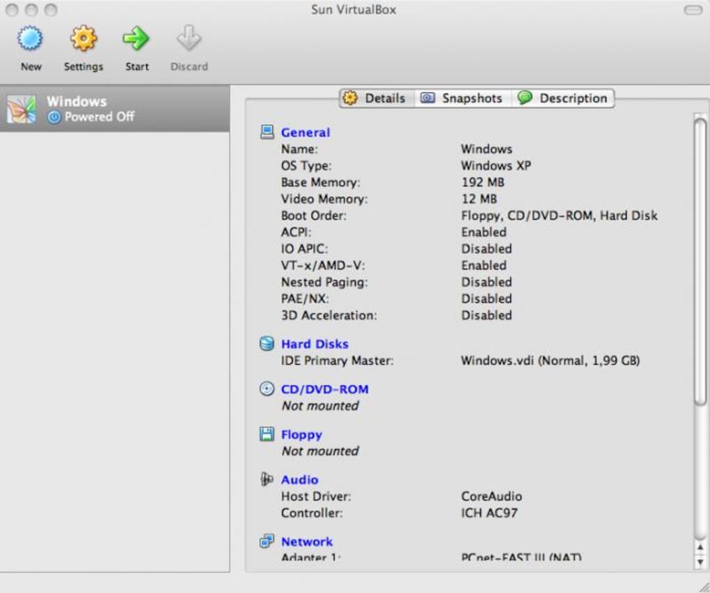 virtualbox mac os x 10.5.8