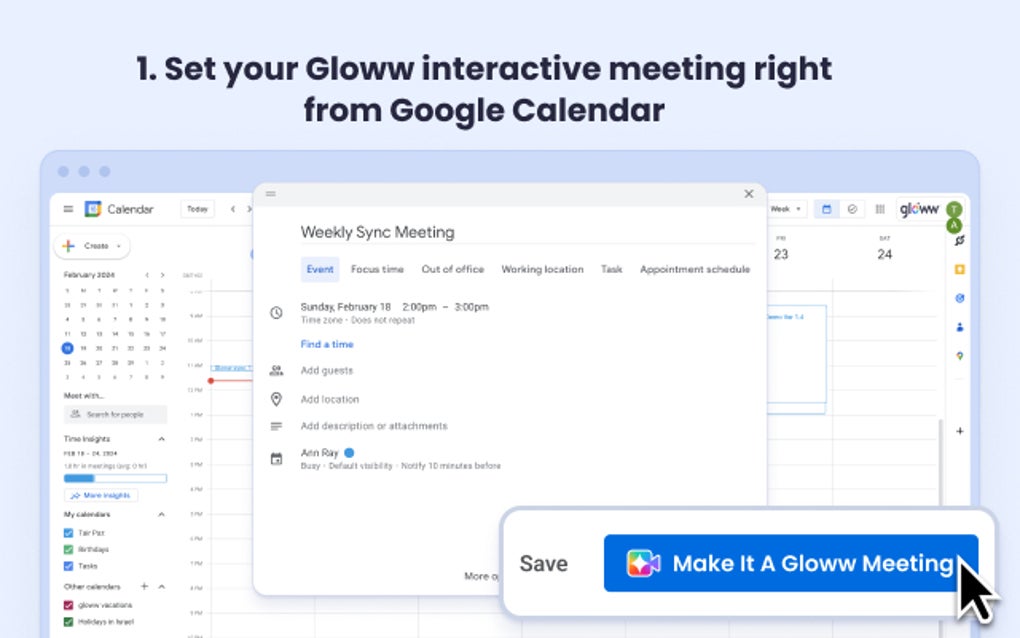 Gloww For Google Calendar For Google Chrome - Extension Download