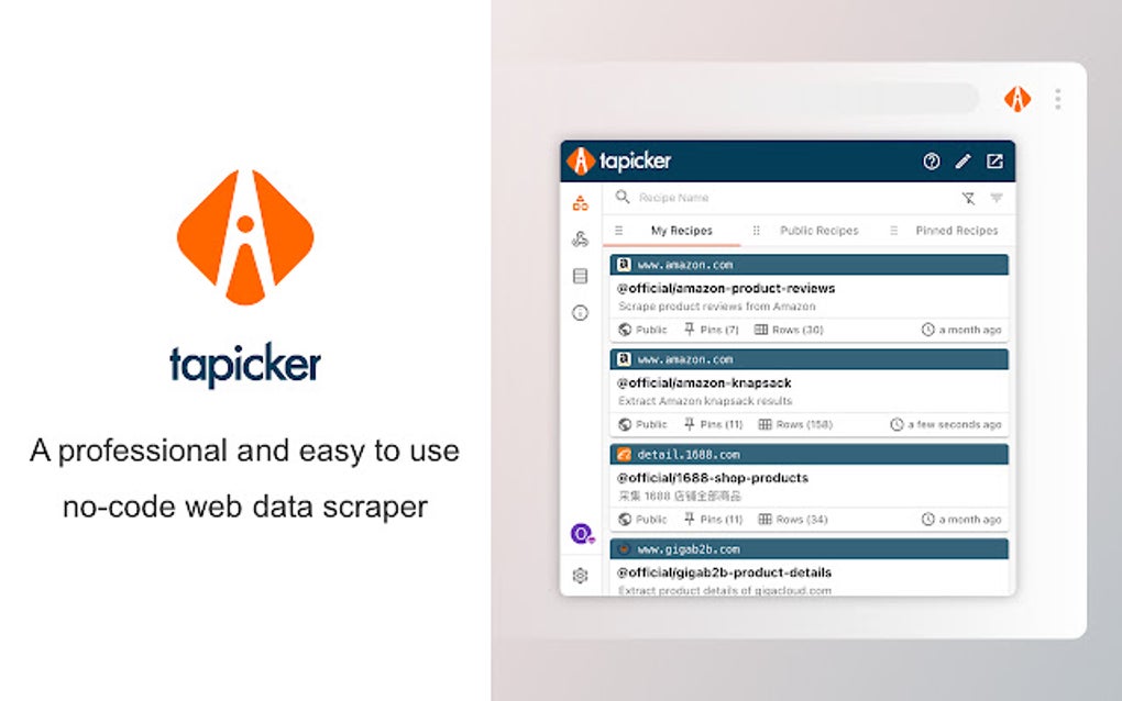 Tapicker - Powerful Web Data Scraper For Google Chrome - Extension Download