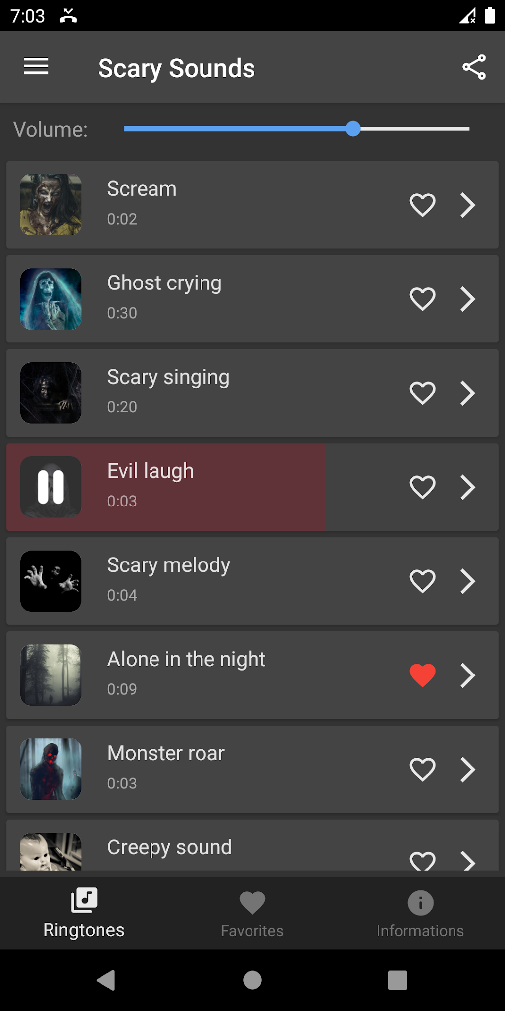 Scary horror sounds для Android — Скачать