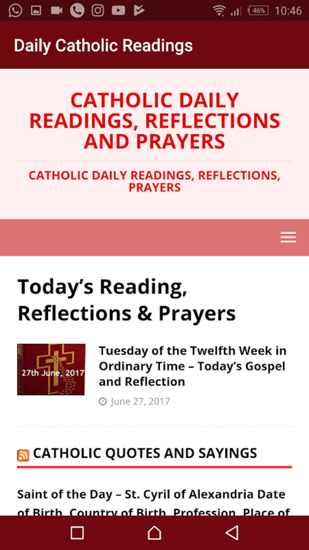 Daily Catholic Readings, Reflections and Prayers APK لنظام Android تنزيل