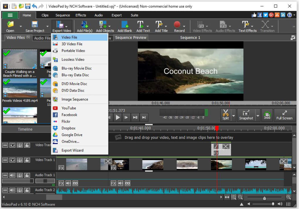 videopad video editor and movie maker pro