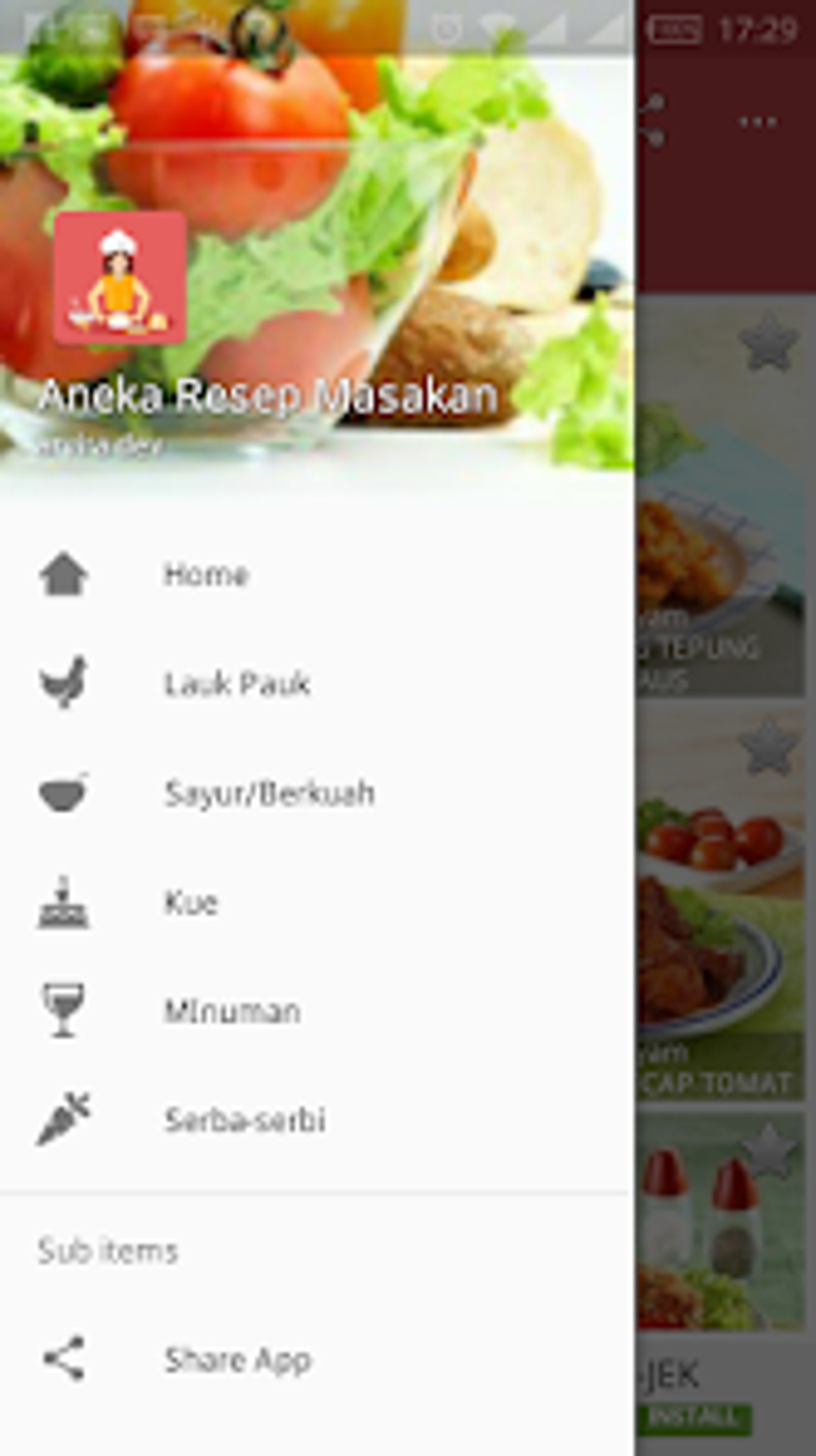 Aneka Resep Masakan для Android — Скачать