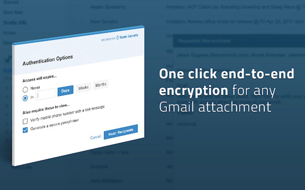 Team secrets encrypt gmail attachments google chrome 
