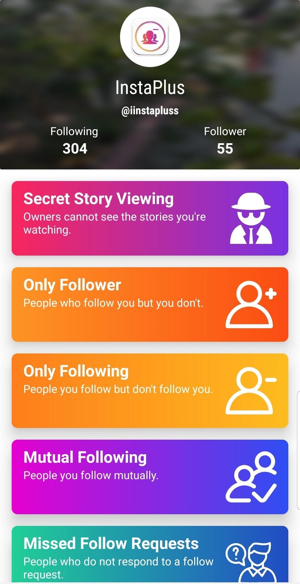Android için InsPlus - Unfollowers for Instagram - İndir