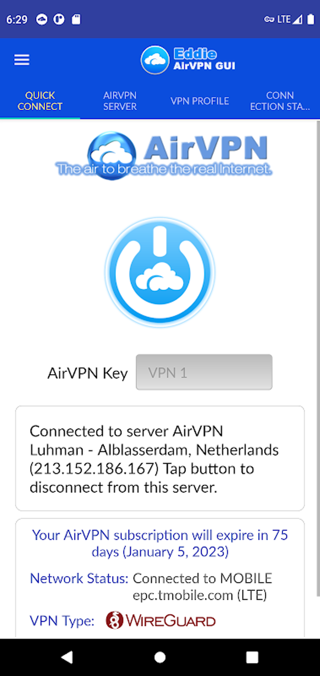 Eddie - AirVPN official OpenVPN GUI APK для Android — Скачать