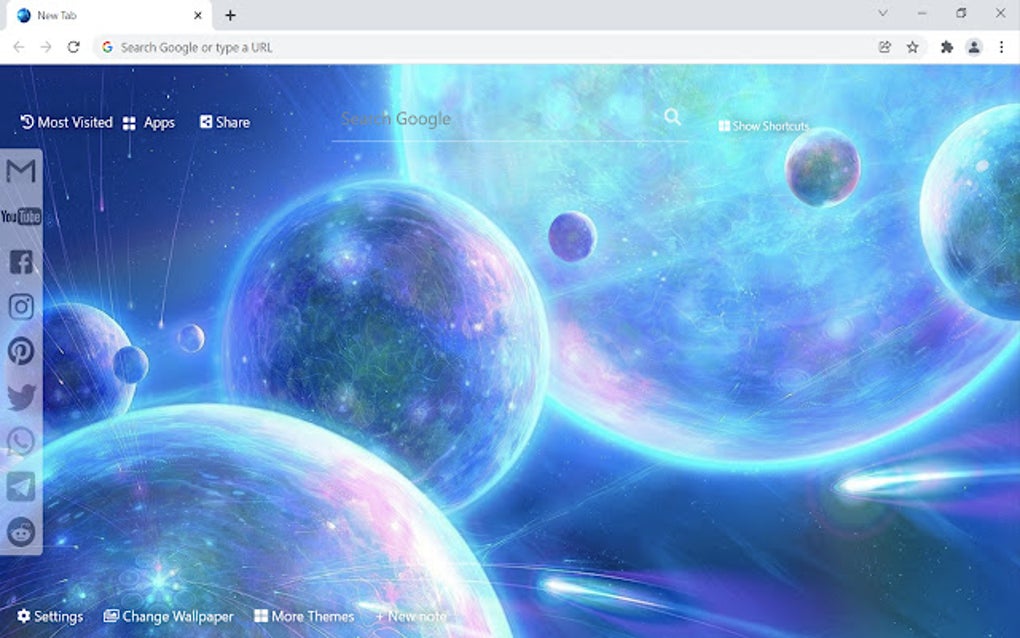 Neon Space Wallpaper for Google Chrome - Extension Download