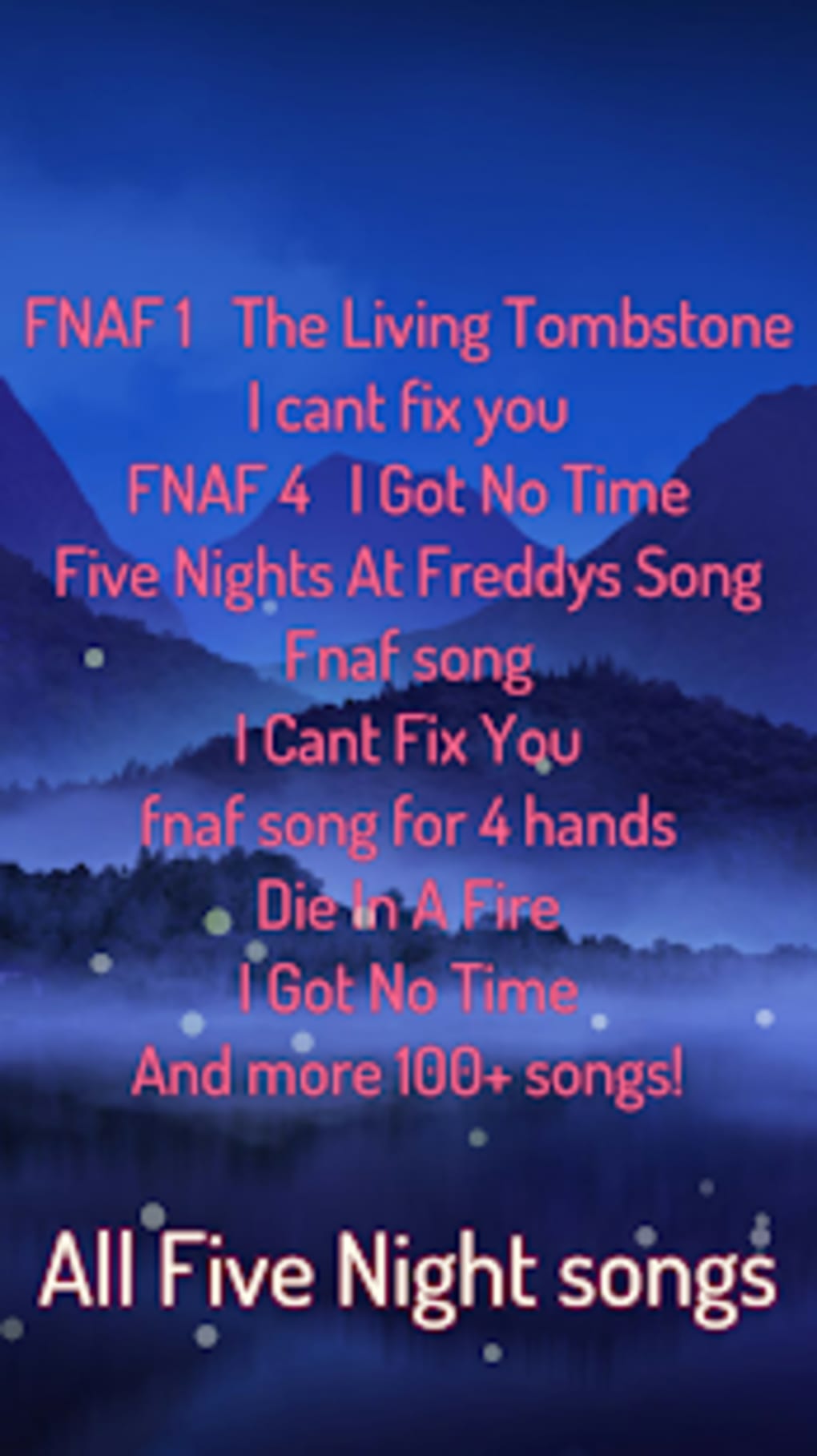 fnaf 1 song lyrics –