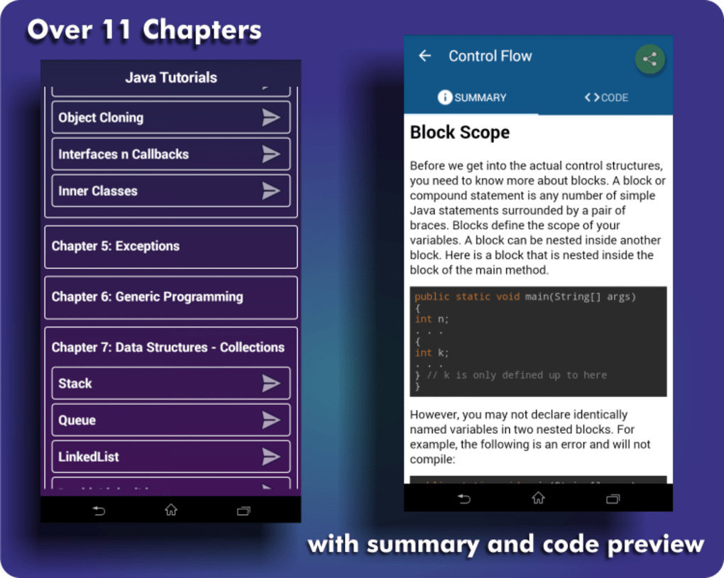 Learn Java Java Tutorial Apk لنظام Android تنزيل 4692