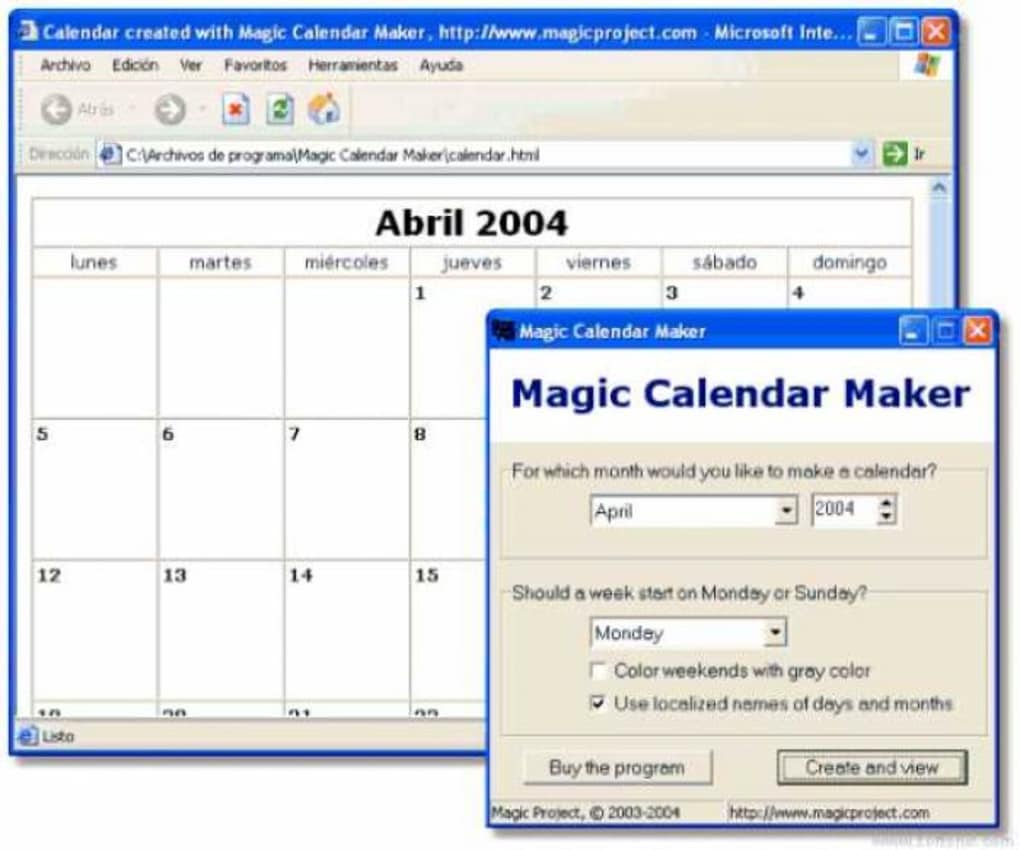 Magic Calendar Maker Descargar