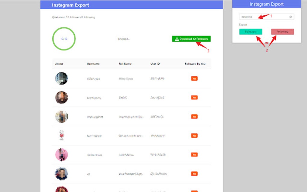 InstagramExport Export Instagram Followers for Google Chrome