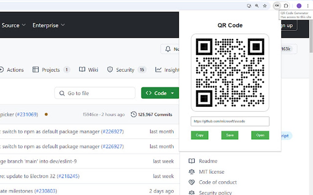 QR Code Generator Google Chrome 용 - 확장 프로그램 다운로드