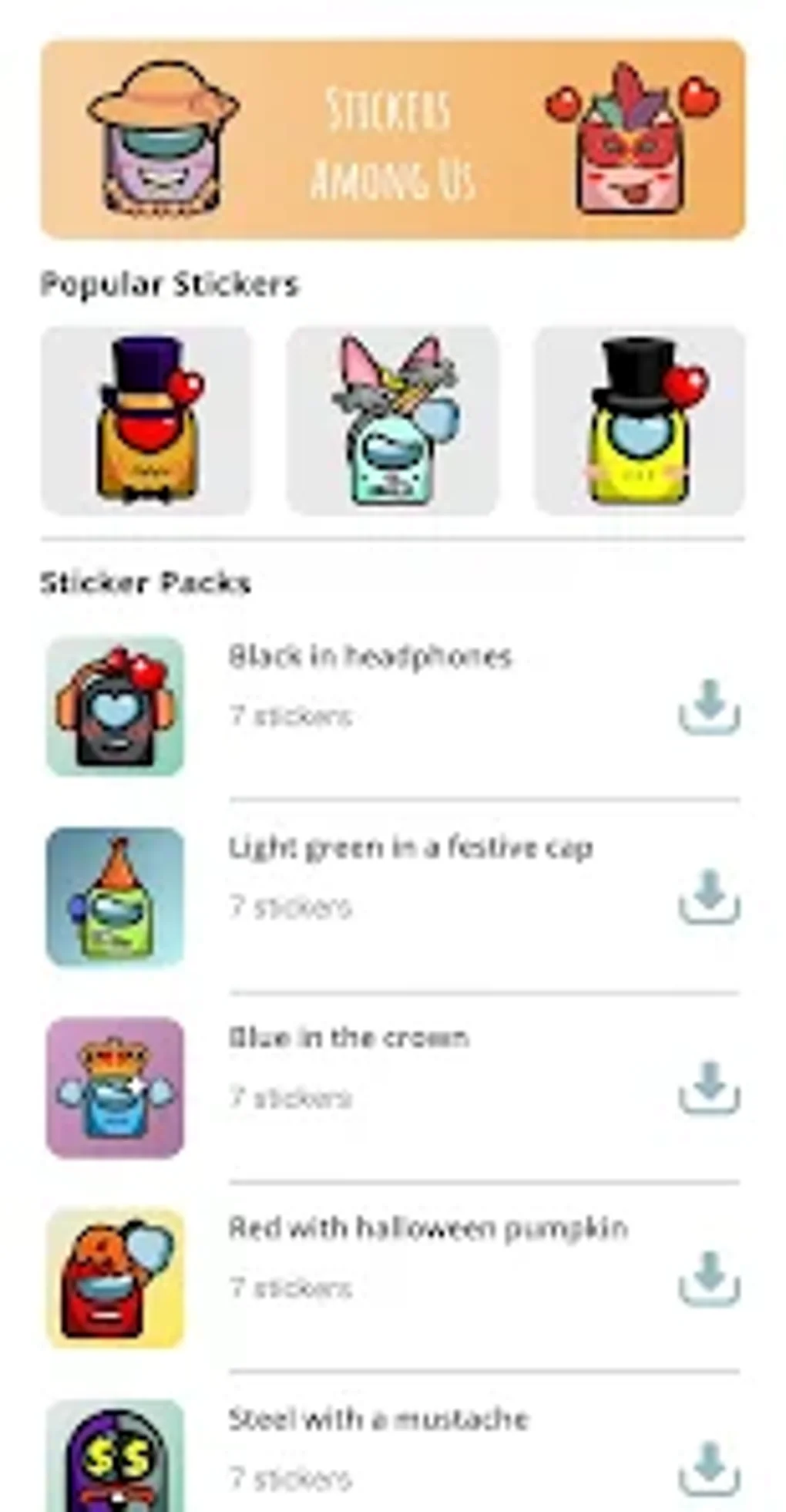 Among Us stickers for WhatsApp for Android Download