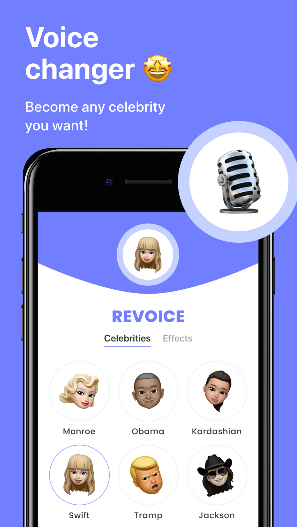 Celebrity voice change effects для iPhone — Скачать