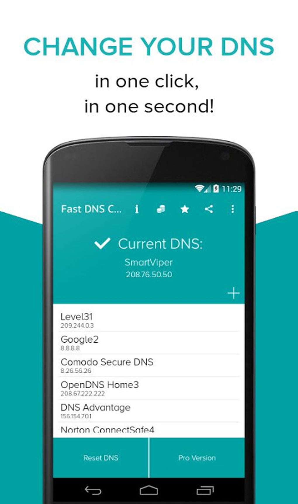 Fast DNS Changer(no root) APK สำหรับ Android - ดาวน์โหลด