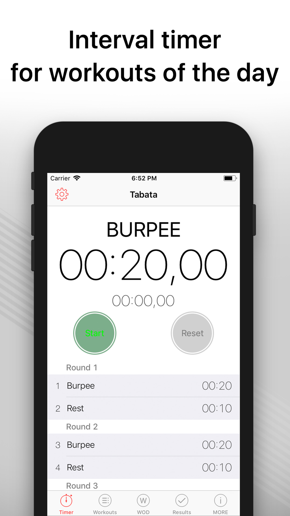 WOD Timer hiit training timer para iPhone Download