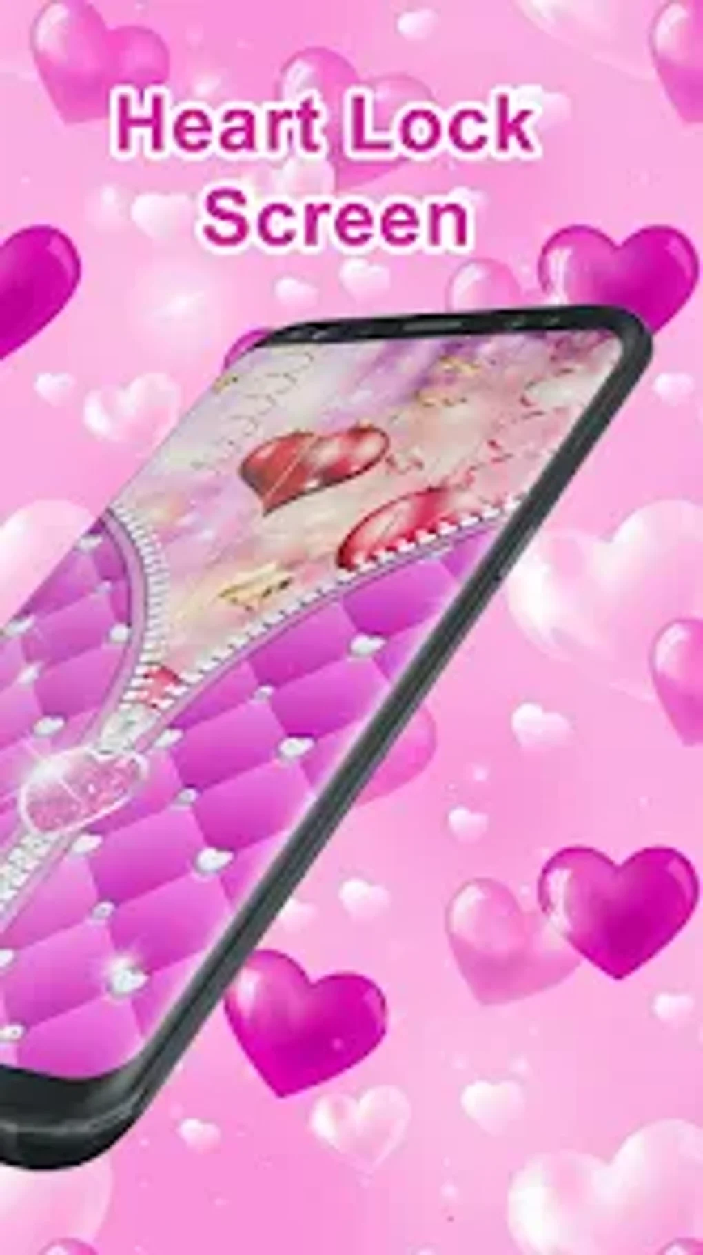Heart zipper lock screen for Android Download