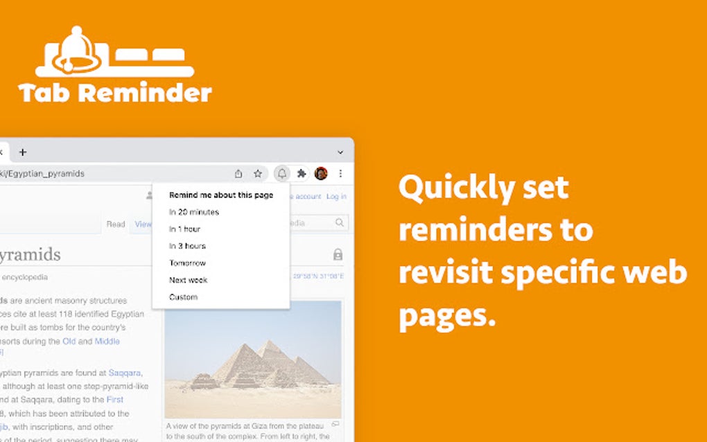 Tab Reminder For Google Chrome - Extension Download