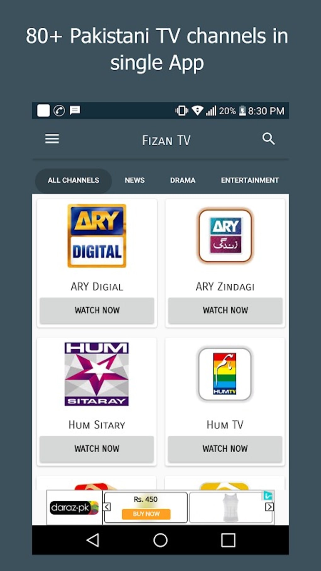 Fizan TV Live Pakistani TV for Android