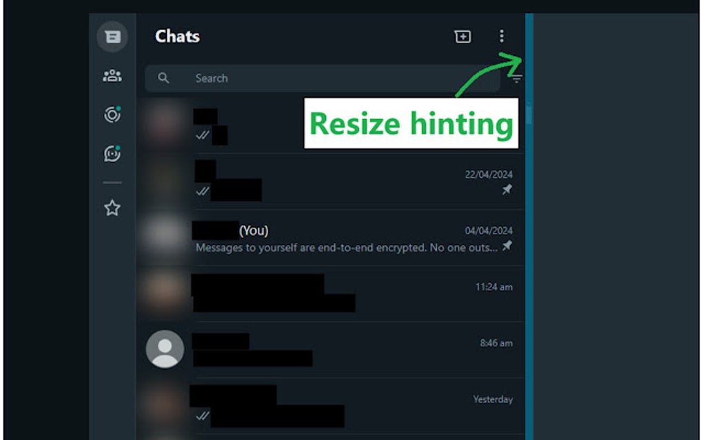 Whatsapp web chat list resizer for google chrome extension download