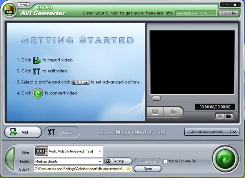 leawo free avi to mp4 converter