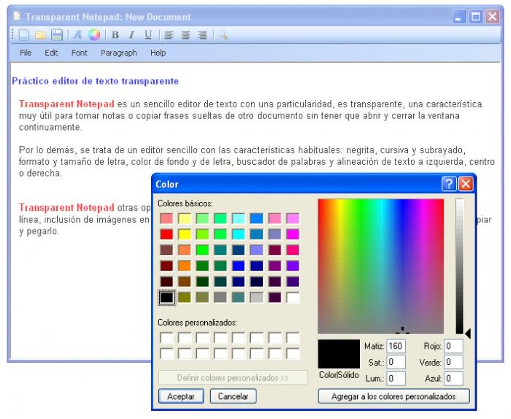 Transparent Notepad Descargar
