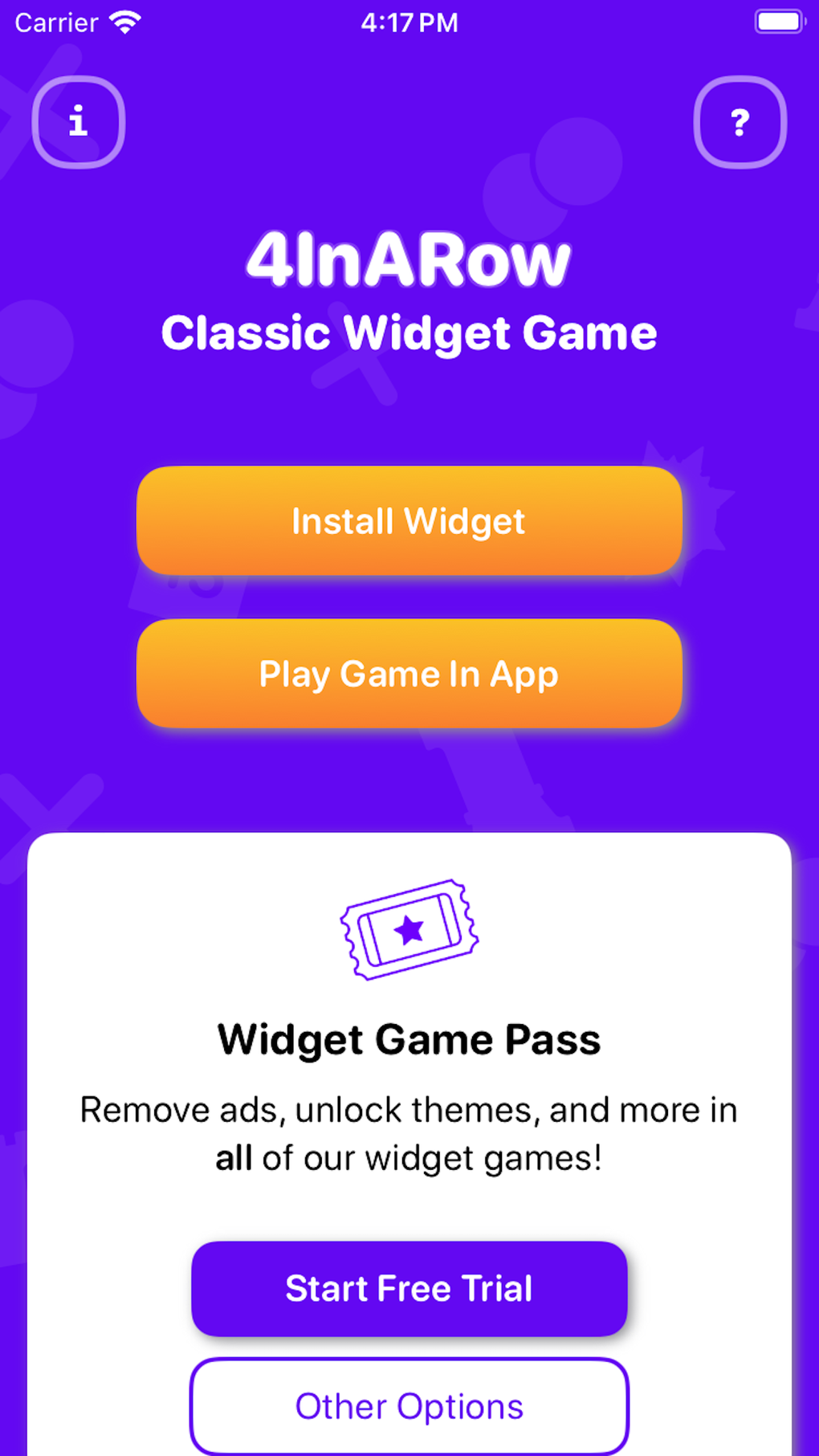 4 In A Row Classic Widget Game для iPhone — Скачать