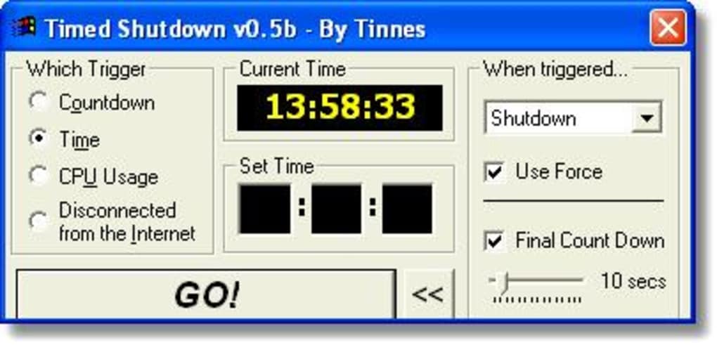 how to have a shutdown timer windows 10