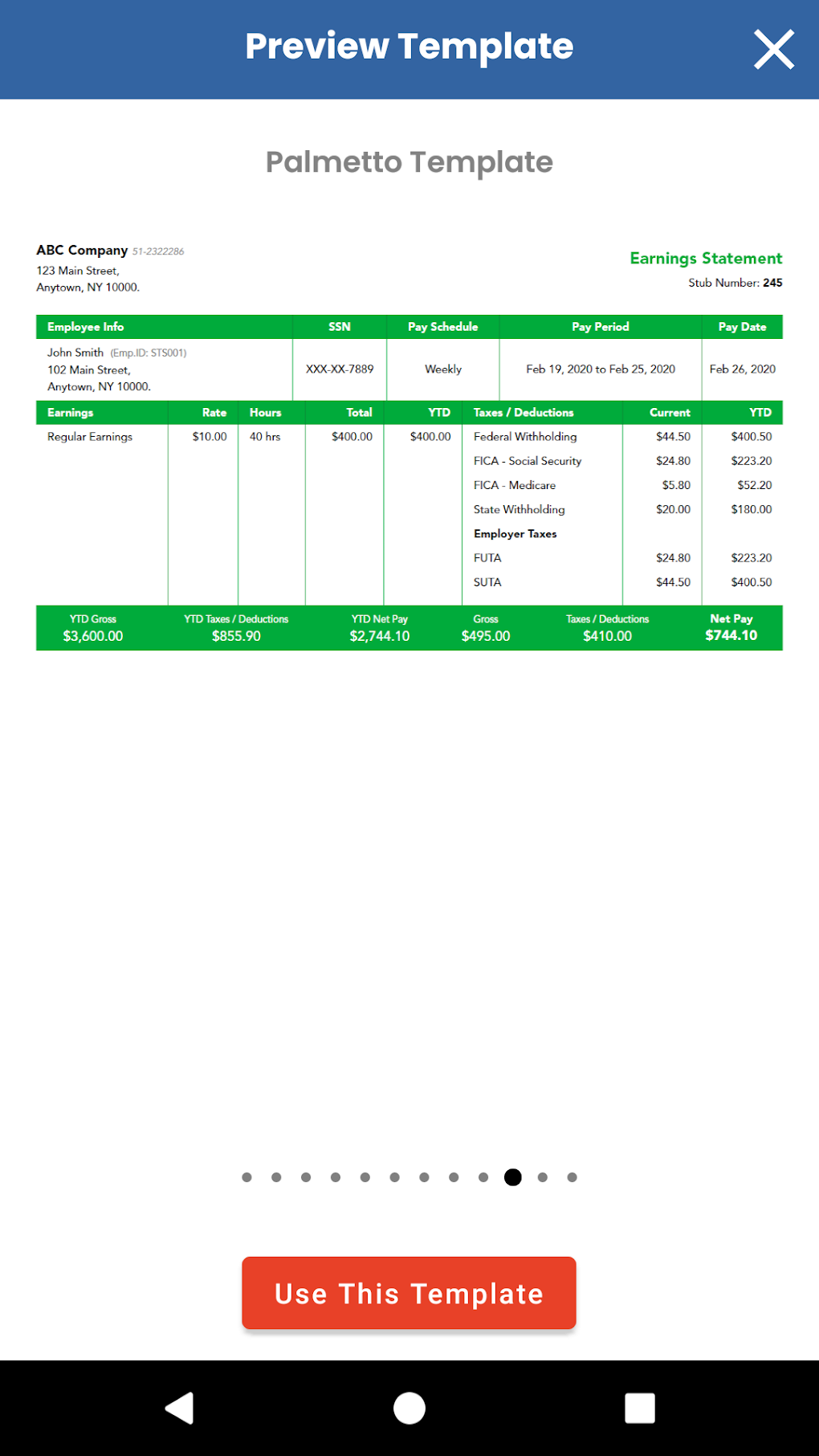 Pay Stub Generator US Paycheck Stubs 123PayStubs Android 