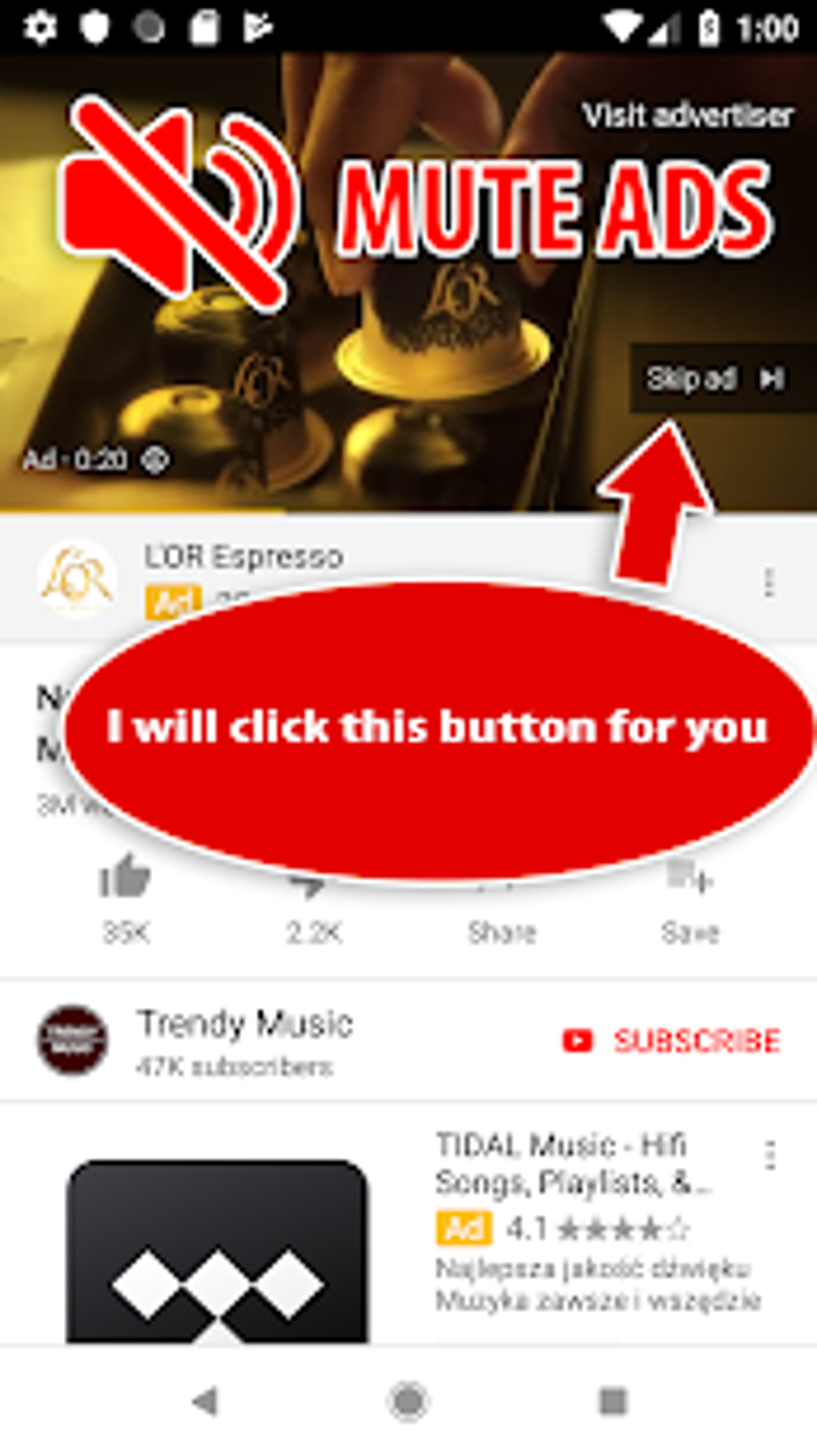 Skip Youtube Ads для Android — Скачать