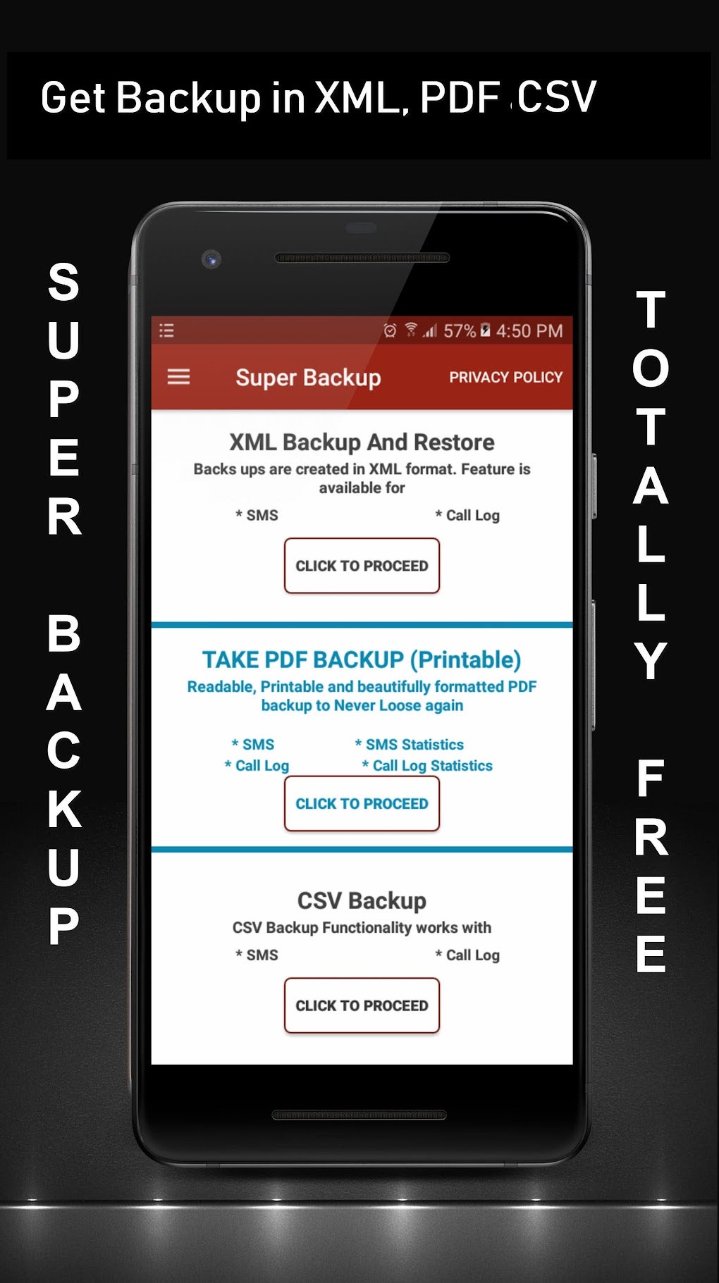 SMS Call - XML PDF CSVSuper Backup Restore APK для Android — Скачать