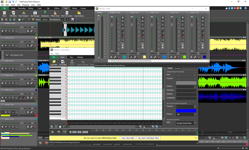 free mixpad multitrack recording software