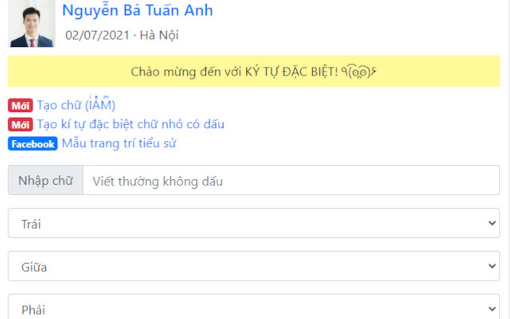 Kí tự đặc biệt AnhNBT for Google Chrome - Extension Download