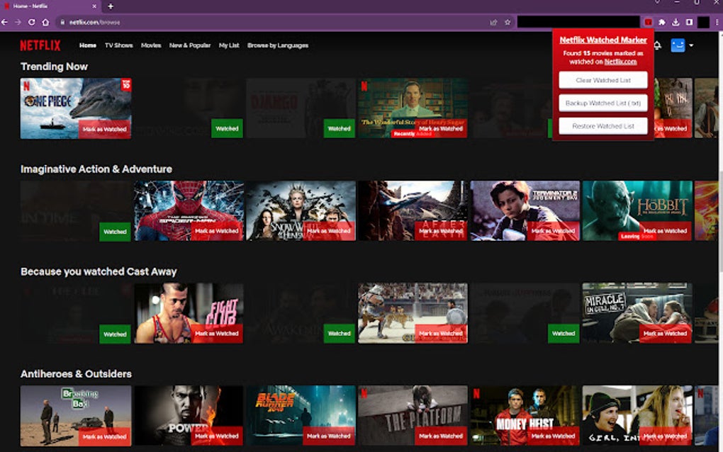 Netflix Watched Marker for Google Chrome Extension Download
