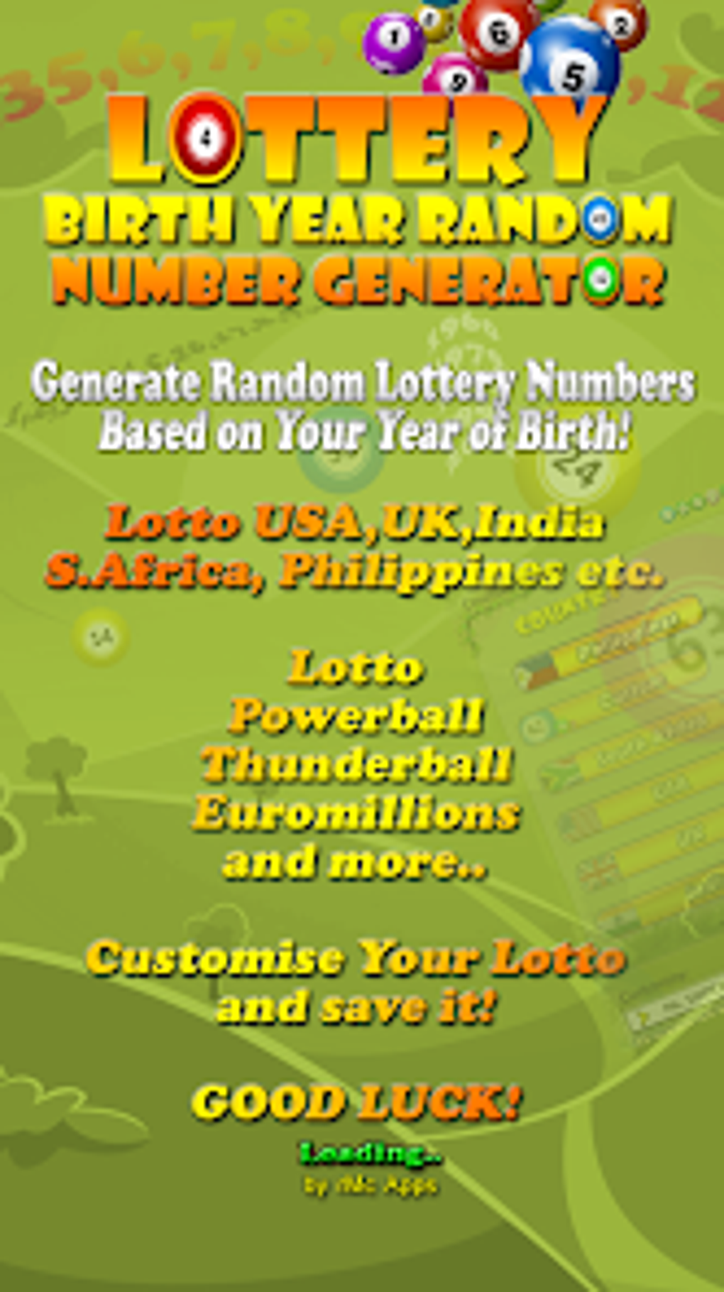 Lottery Random Number Generato для Android — Скачать