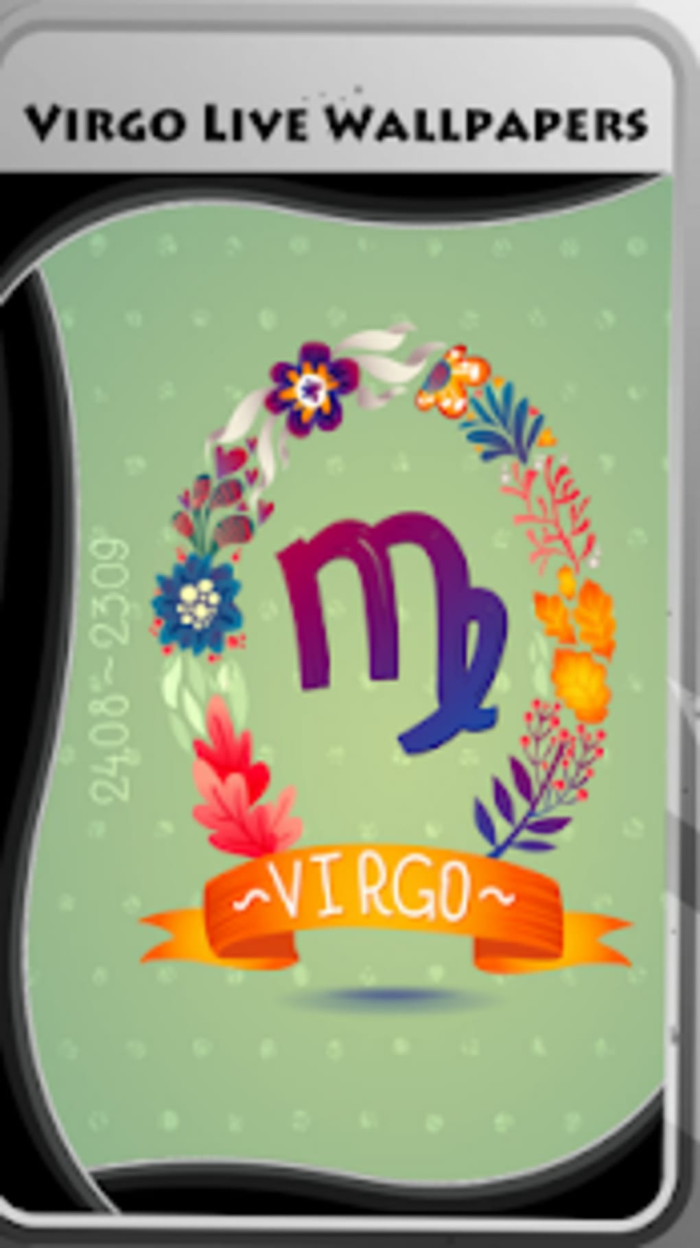 Golden Virgo zodiac sign on a black background Desktop wallpapers 600x1024