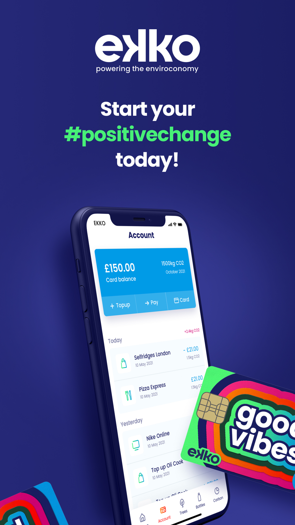 ekko: eco-positive debit card для iPhone — Скачать