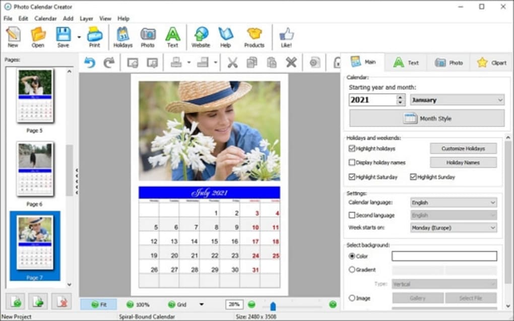 desktop calendar maker for windows 10 download