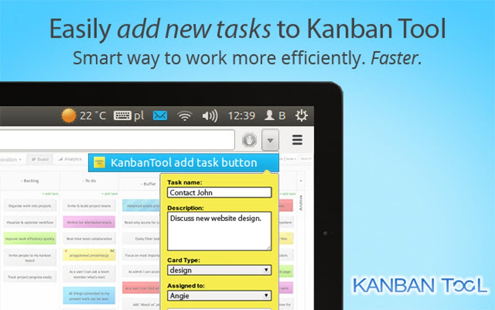 KanbanTool add task button for Google Chrome - Extension Download