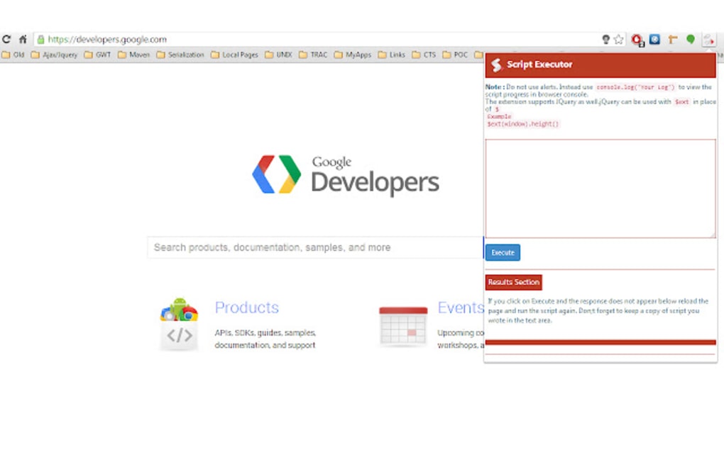 Script Executor for Google Chrome - Extension Download