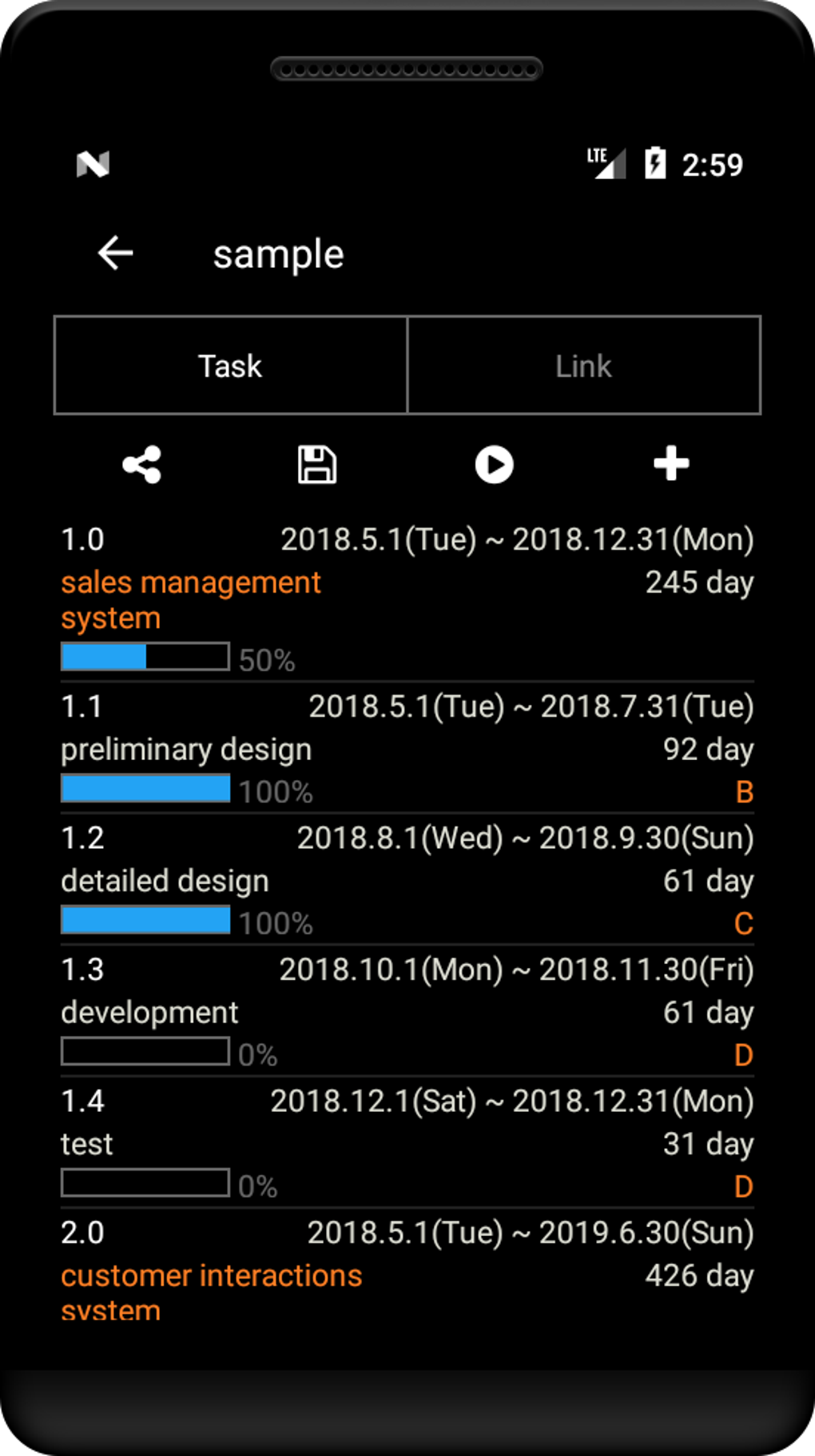 Gantt Chart для Android — Скачать