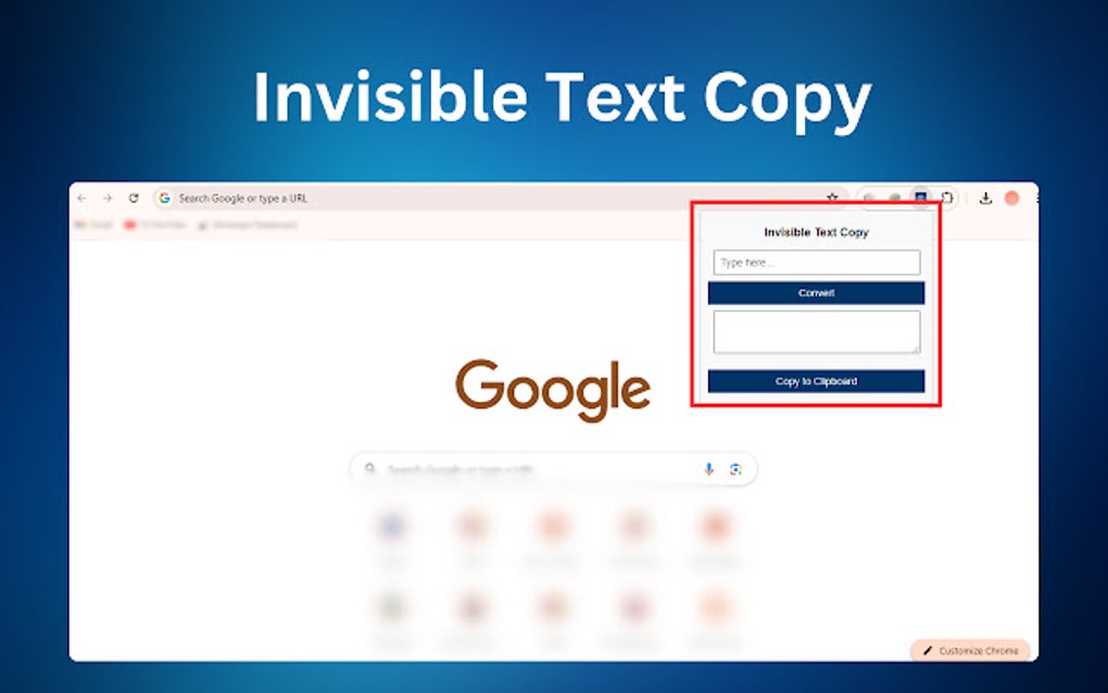 Invisible Text Copy Google Chrome 